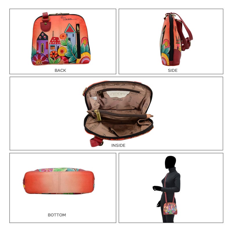 Anna by Anuschka Women's Hand Painted Genuine Leather Small Multi Compartment Zip-Around Organizer - Village of Dreams - Image 3